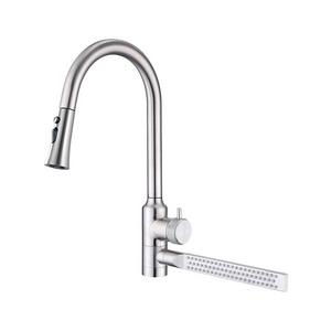 New Design Stainless Steel SS304 Sink Pull Out 720 degree rotate Rainfall Waterfall Kitchen Faucet