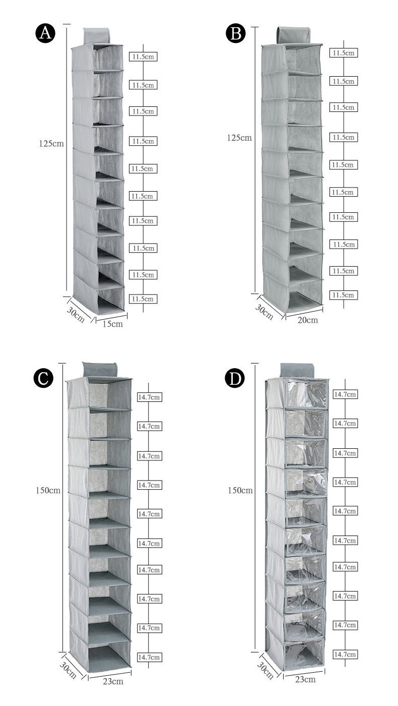 Foldable Hanging Hat Rack Closet Organizer for Baseball Hat Storage of Wardrobe 10 Shelf Clothes Organizer Hat Storage bag