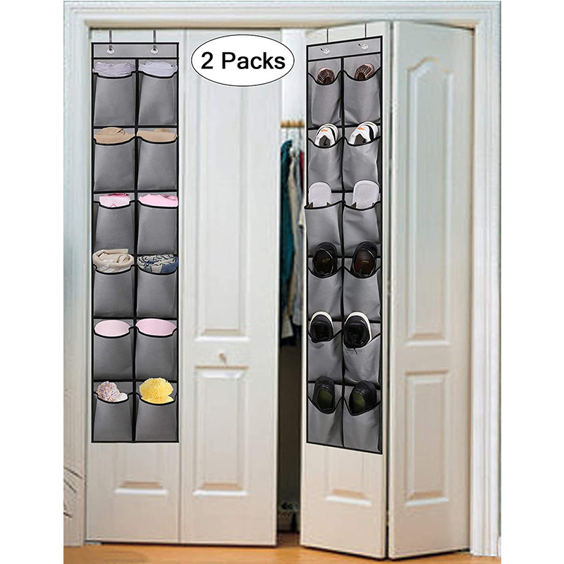 Factory Outlet Large Non-woven Fabric 12 Pockets Storage Hanging Bag with Hooks Over the Door Shoes Hanging Storage Organizer