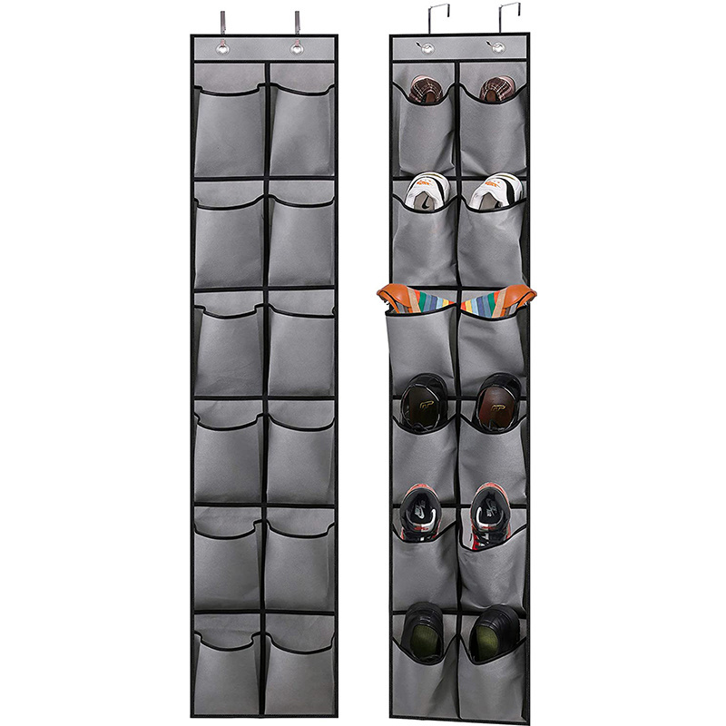 Factory Outlet Large Non-woven Fabric 12 Pockets Storage Hanging Bag with Hooks Over the Door Shoes Hanging Storage Organizer