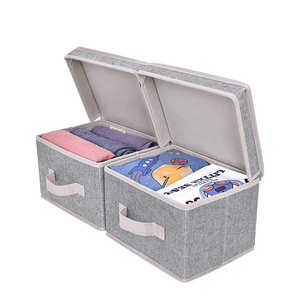 Multi-size Decorative Storage Bins Basket with Covers Collapsible Clothes Organizer Wardrobe Organizer Box Foldable Storage Box