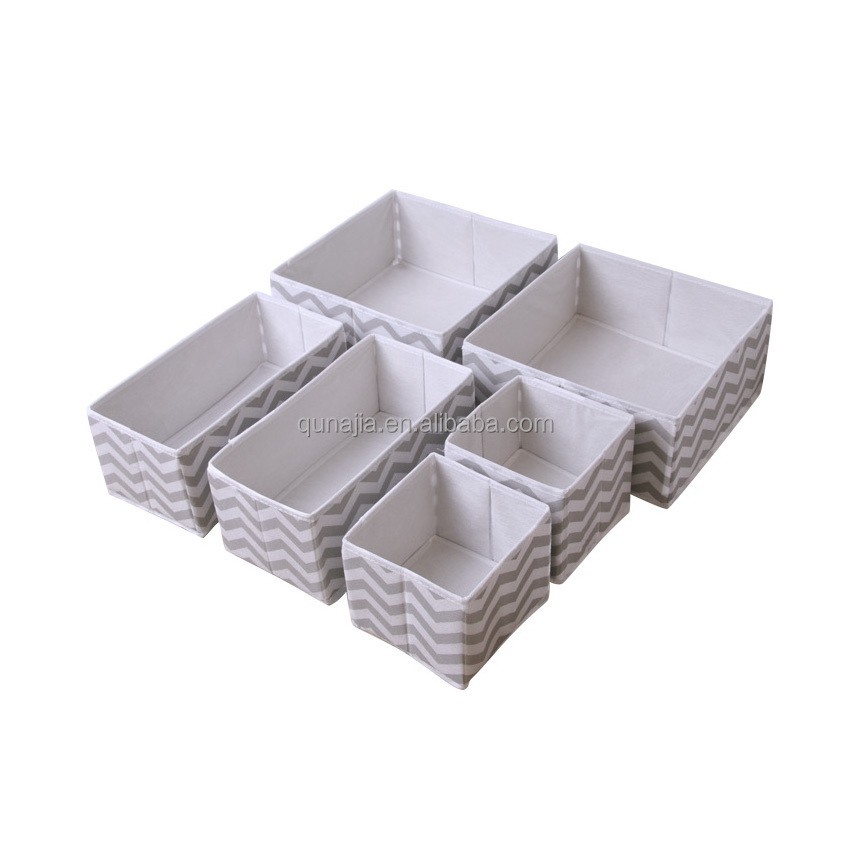 Wholesale Custom Drawer Closet Non-woven Fabric Storage Organizer For Bedroom 6 pcs Storage Baskets Underwear Storage Box Bin