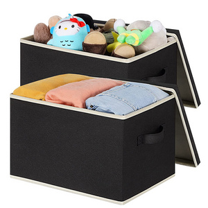 Fabric Storage Bins with Lids for Organizing Collapsible Closet Organizer Foldable Storage Box Clothes with Handle and Lid