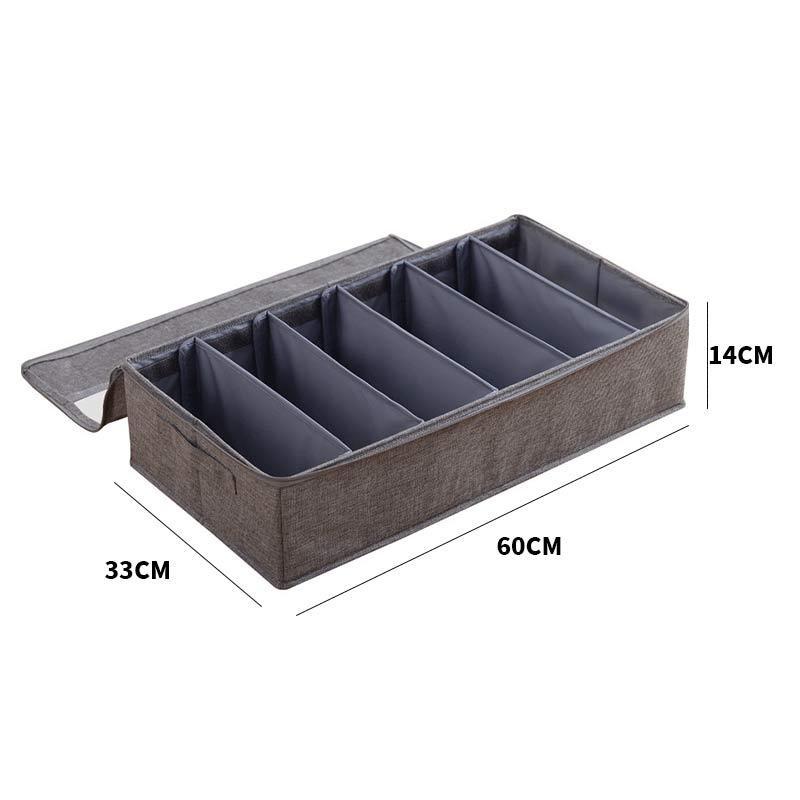 Adjustable Dividers Linen Fabric Shoes Storage Bag Storage Organizer for Closet Wardrobes Under Bed 6 Grids Foldable Storage Box