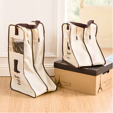 Large Non-Woven Fabric Boots Organizer Protector Dust Proof Shoe Bags for Storage Portable Boot Storage Bags with Handle