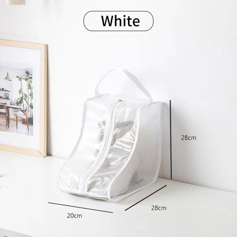 Transparent Dustproof Fabric Foldable Storage Bag with Handle Closet Short Boots Organizers Shoes Boots Storage Bag of Wardrobe