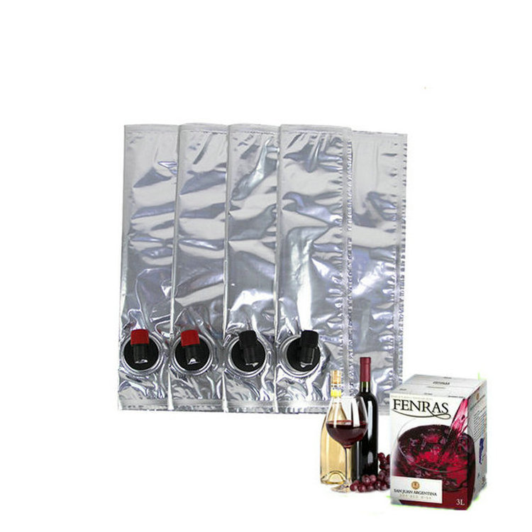 aluminum foil wine bag, juice, water, oil bag in box with tap valve