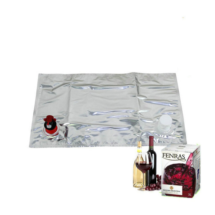 aluminum foil wine bag, juice, water, oil bag in box with tap valve