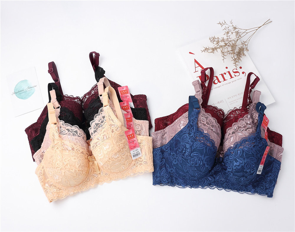 OEM Service Women Comfortable Lace Plastic Underwire Bra