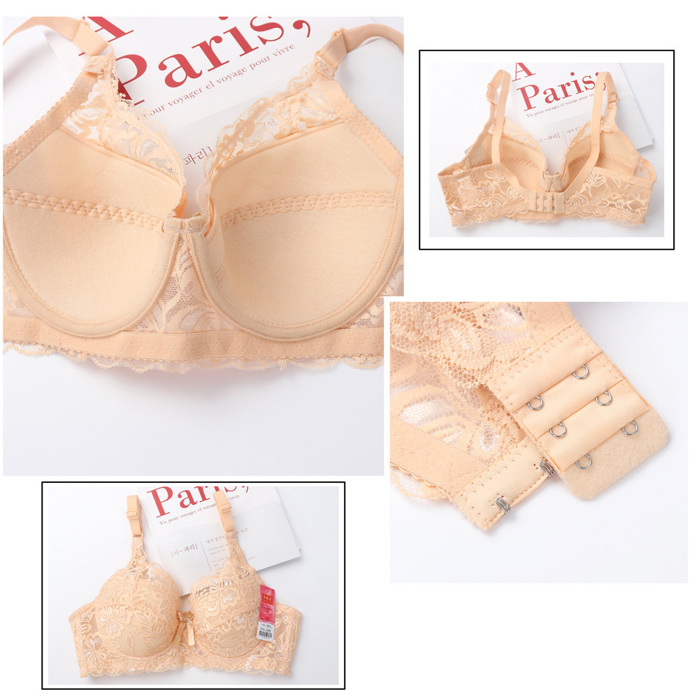 OEM Service Women Comfortable Lace Plastic Underwire Bra