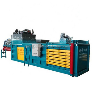 Waste paper beverage bottle horizontal hydraulic baler manufacturer Horizontal tyre baler