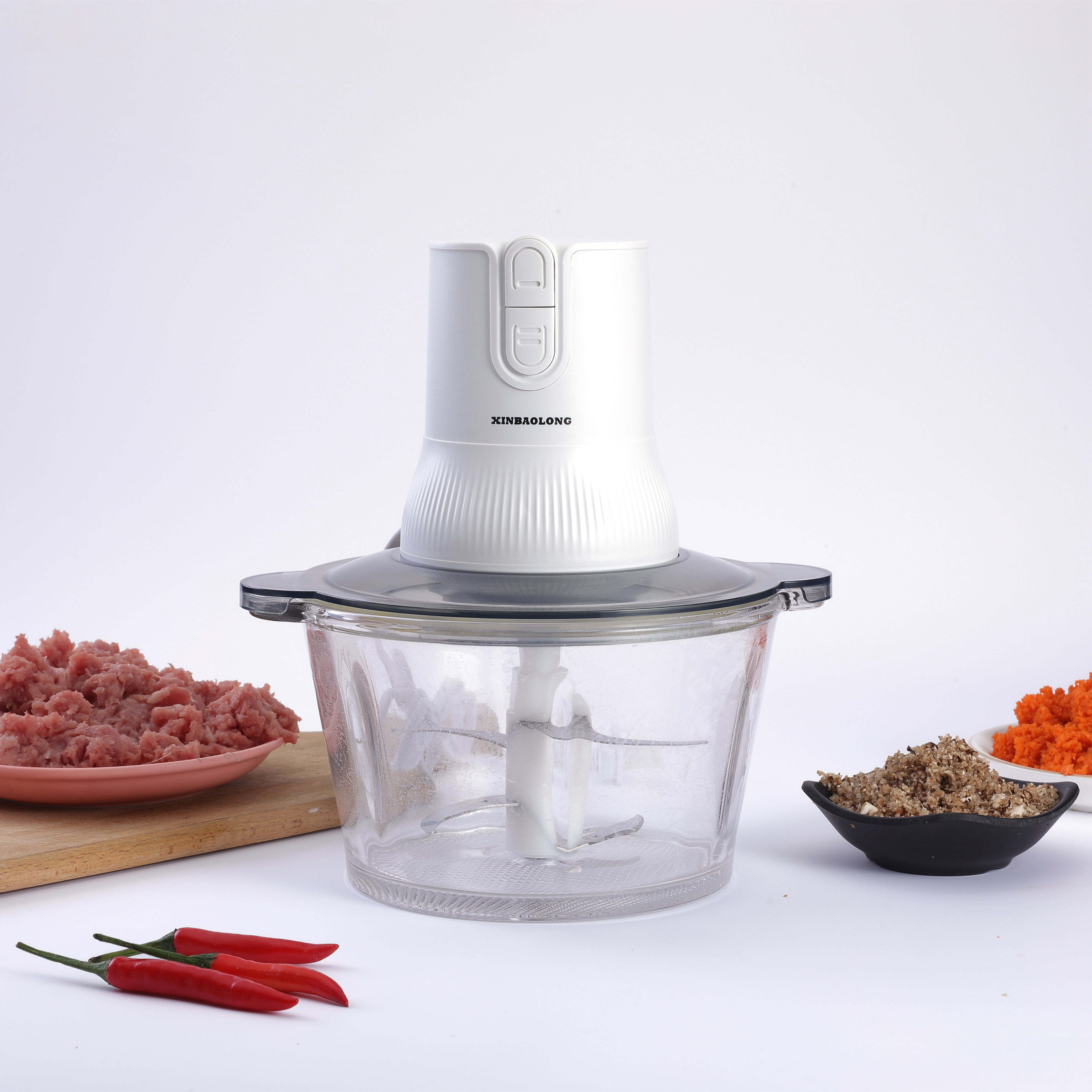 2L Electric Meat Grinder 2 Speeds Electric Chopper Automatic Mincing Machine Quiet Food Processor