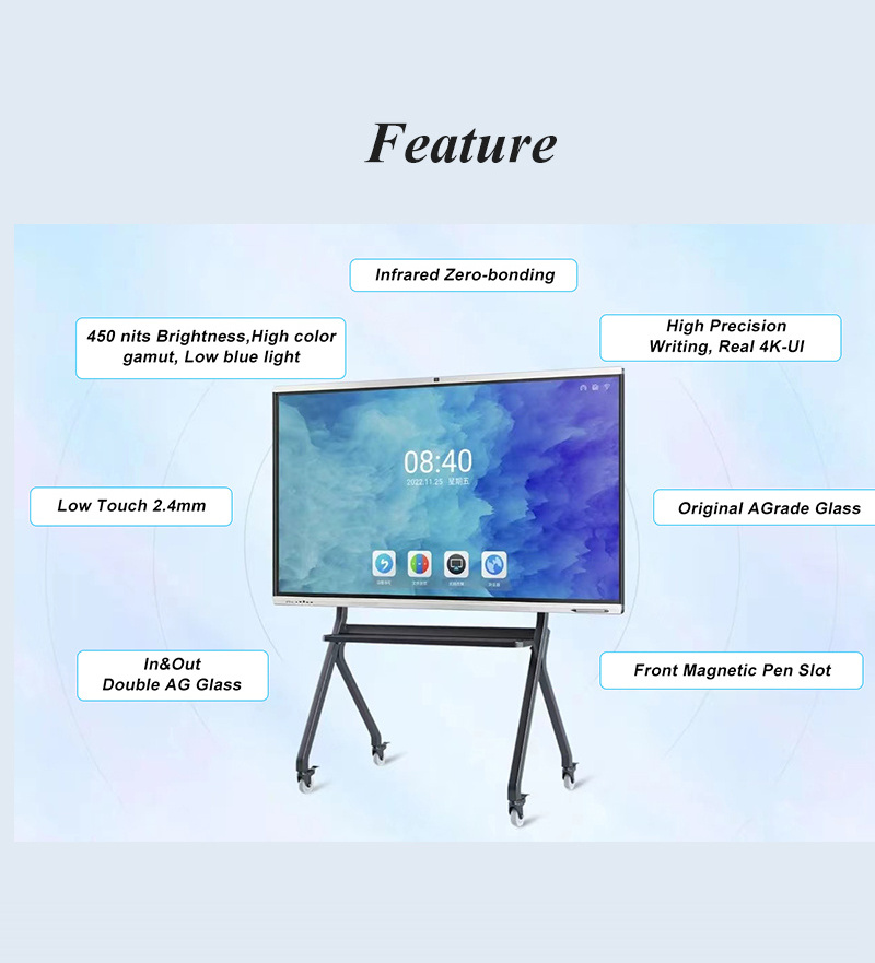 High quality 4k 55 65 inch digital whiteboard smart board interactive smart whiteboard