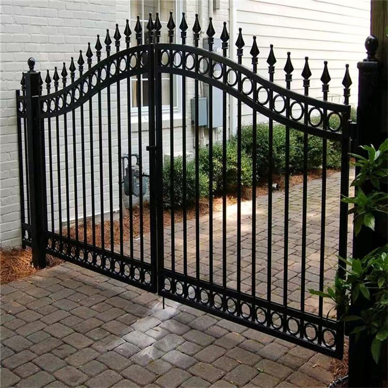 high quality automatic soikes exterior lock wrought iron gate latch design welded garden fence gate