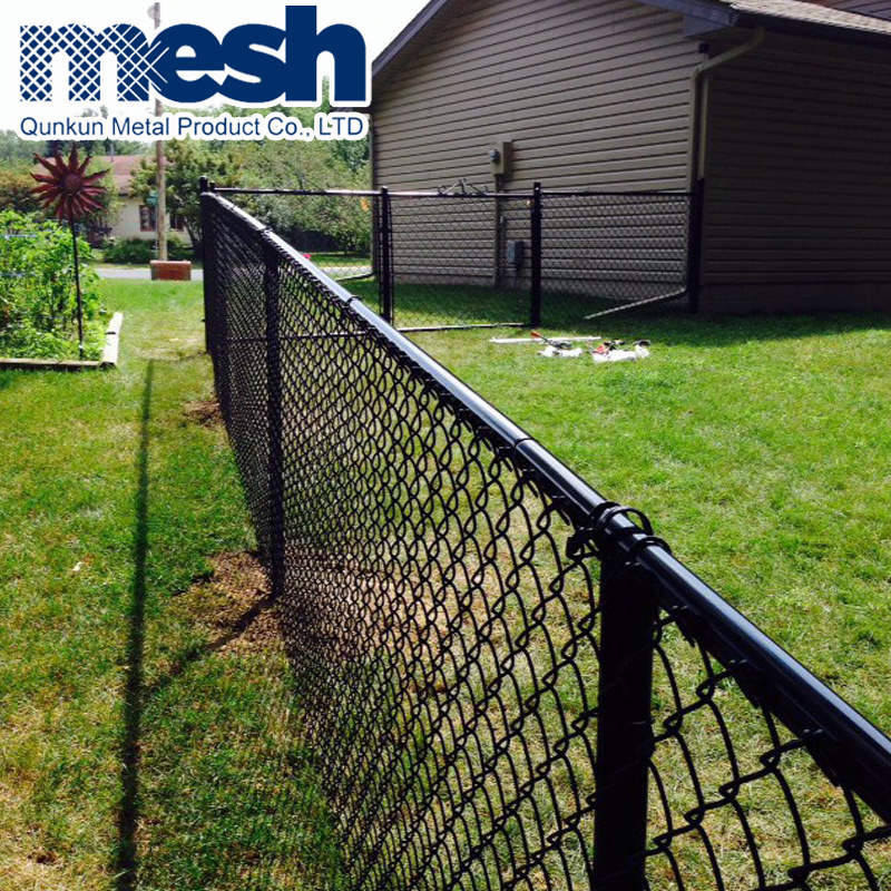 dog proof black pvc chain link fence extension