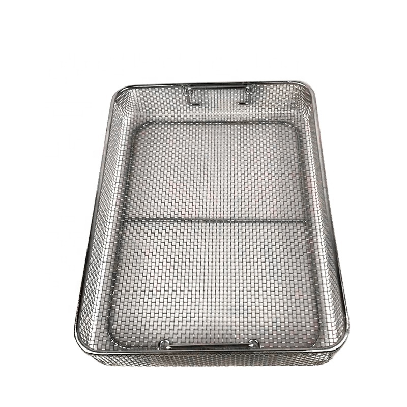 stainless Steel Sterilizing Baskets Electrolytic Polishing Surgical Instrument Tray without Handle Surgical Instrument Basket