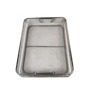 stainless Steel Sterilizing Baskets Electrolytic Polishing Surgical Instrument Tray without Handle Surgical Instrument Basket