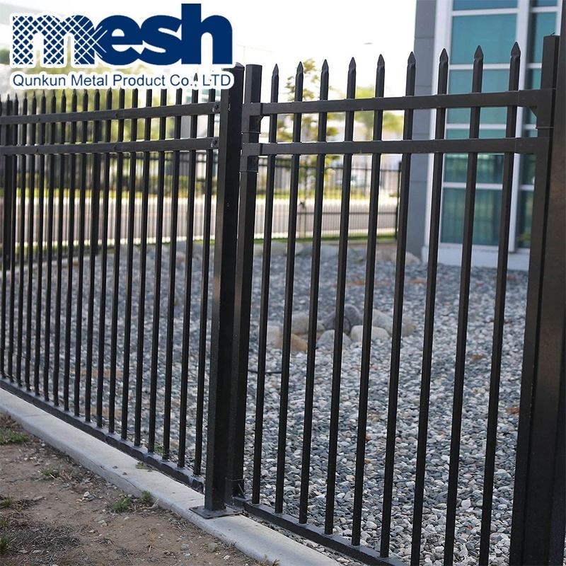 Metal Powder Coated Iron Steel Modern Garden Fence High Quality Tubular Garden Security Wrought Iron panels Steel Fence