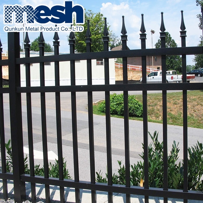 Metal Powder Coated Iron Steel Modern Garden Fence High Quality Tubular Garden Security Wrought Iron panels Steel Fence