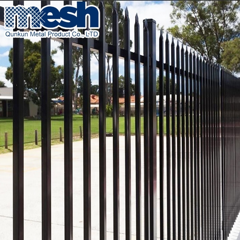 Metal Powder Coated Iron Steel Modern Garden Fence High Quality Tubular Garden Security Wrought Iron panels Steel Fence