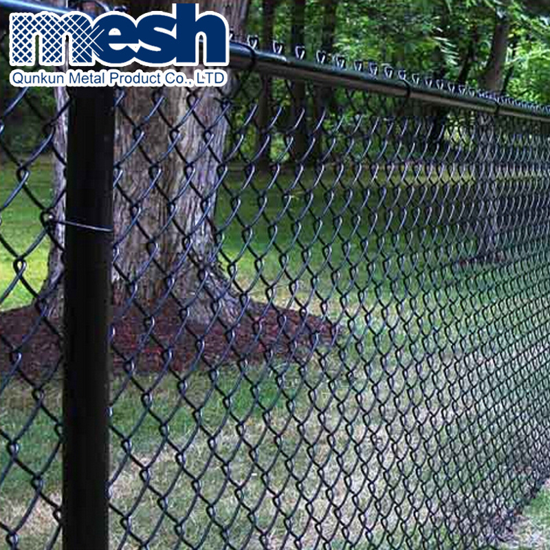 dog proof black pvc chain link fence extension