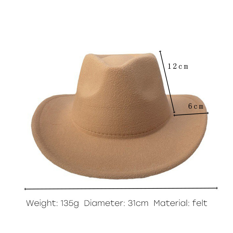 Custom Wholesale Classical Design Fedora Hat Flat Wide Brim Wool Felt Western Cowboy Hats Women Men Classic Party Hat