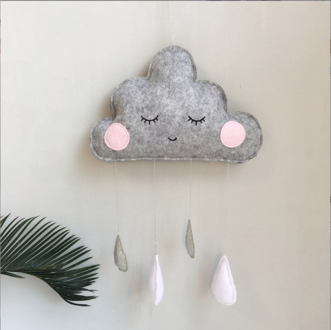 Children's room felt decorative wall decoration cloud raindrop shape pendant