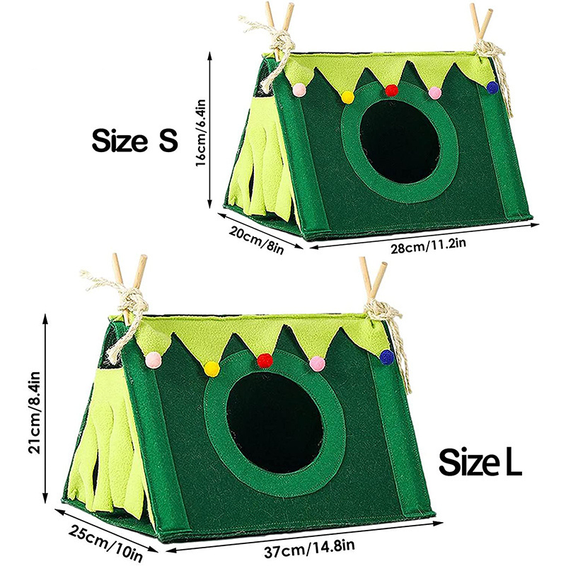 Guinea Pig Hideaway Nest Tent House Toys Rabbit Triangular Hideout Shelter Small Pet Bed Chinchillas Toy for Playing Sleeping