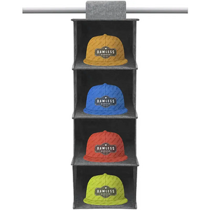 Custom Hanging hat Holder storage organizer Felt Foldable Hanging Shelves large 4-Shelf  for Hat Rack Closet Storage