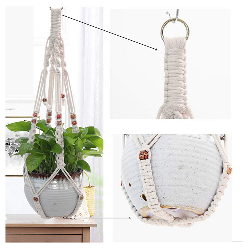 Home Decoration Handmade Cotton Macrame Plant Hangers Washable Indoor Outdoor Plant Hanging Flower Hanger Bracket