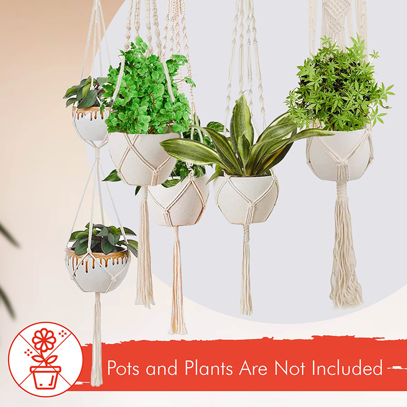 Different Size Macrame Plant Hangers Indoor Washable Hanging Planter Basket Flower Pot Holder Hand-woven Flower Pot holders