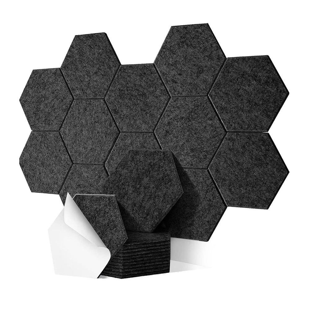 High Density Noise Reduce Studio Pet Felt Hexagon Acoustic Ceiling Panel Soundproof Color Sound Proof Wall Panels