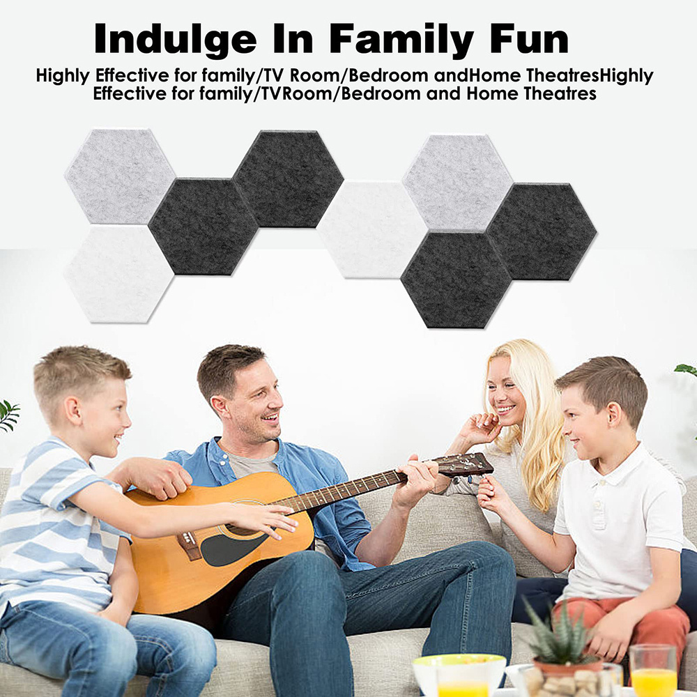 High Density Noise Reduce Studio Pet Felt Hexagon Acoustic Ceiling Panel Soundproof Color Sound Proof Wall Panels