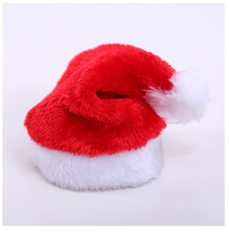 Hot Sale Dog  Christmas Decoration Short Plush Christmas Hat Santa Hat