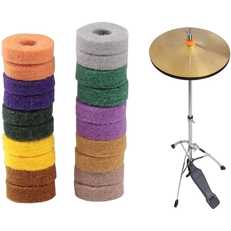 Cymbal Stand Felt Washer Pad Drum Felt Pad Set Replacement Round Soft for Drum Cymbals