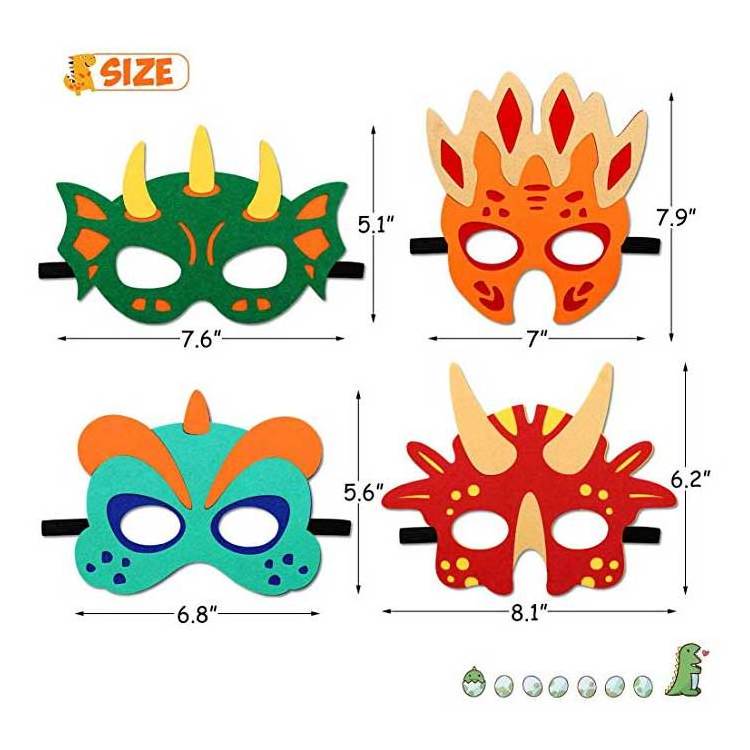 High quality soft theme birthday dinosaur party felt eye mask