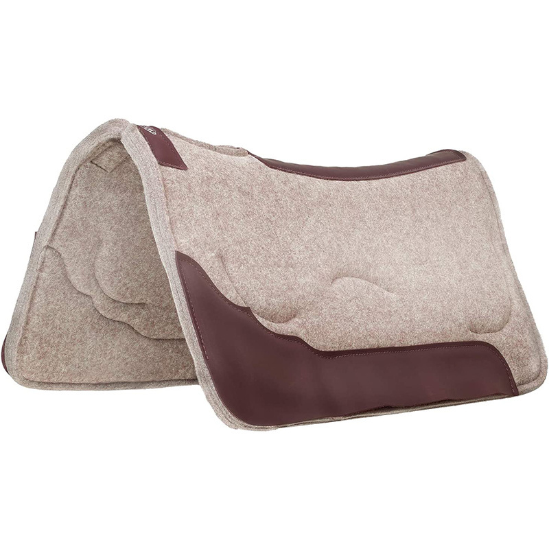 Leather  Contoured 100% Wool Felt Horse Saddle Pad