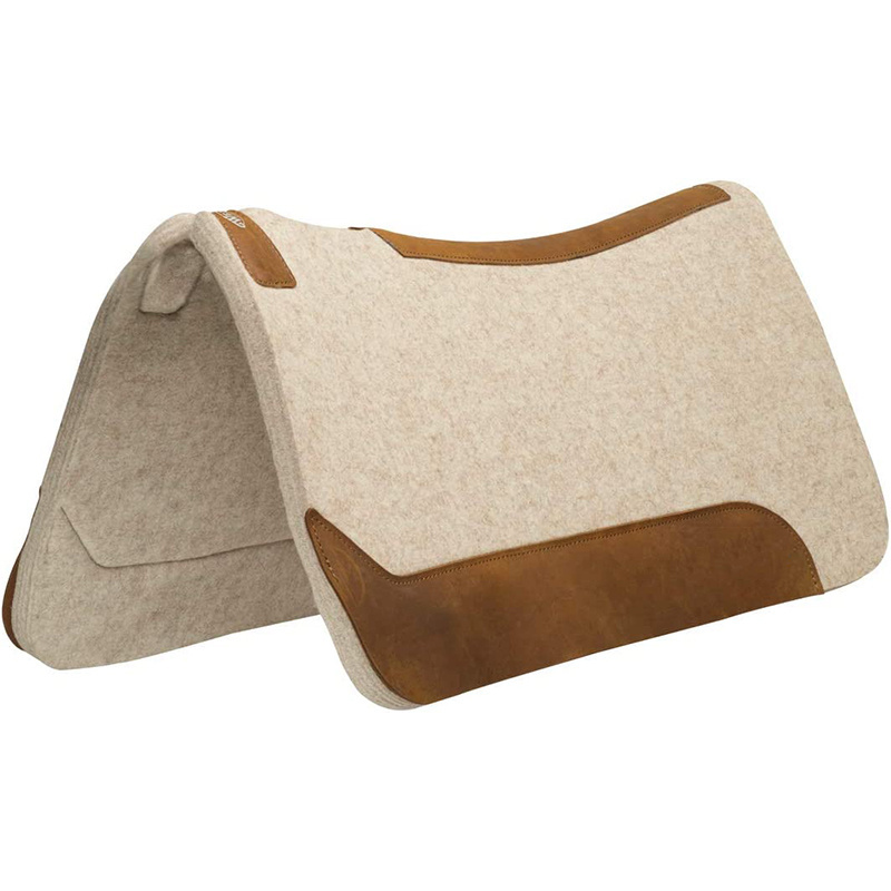 Leather  Contoured 100% Wool Felt Horse Saddle Pad