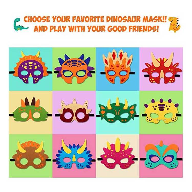 High quality soft theme birthday dinosaur party felt eye mask