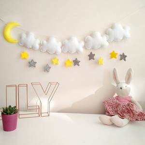 Custom felt star cloud raindrop shape party nursery decorations pendant wall decor for kids room