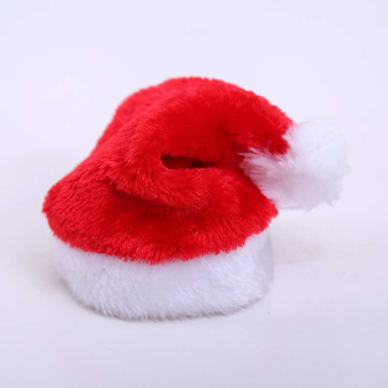 Hot Sale Dog  Christmas Decoration Short Plush Christmas Hat Santa Hat