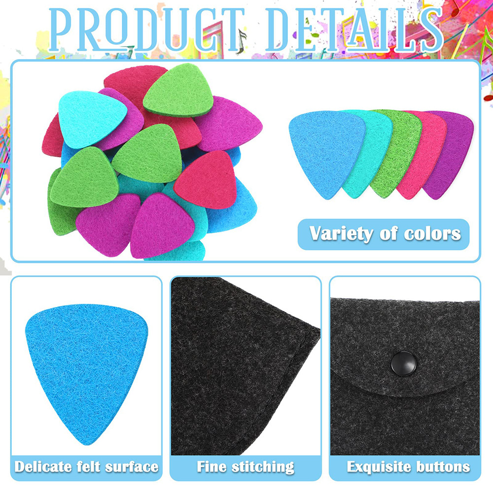 High Quality Guitar Pick Woolen Felt Fashion Custom Ukulele Pick Minimalist 10 PCs Set Guitar Picks