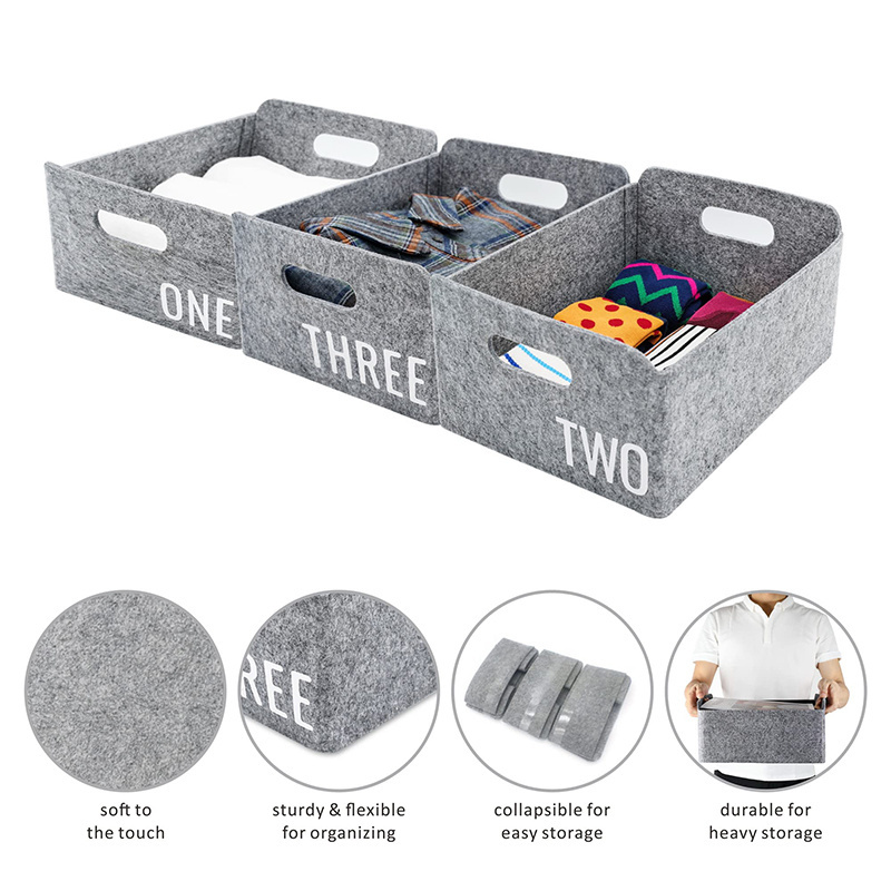 Collapsible organizer bin baskets foldable storage cube felt baby nursery diaper caddy toy storage basket boxes