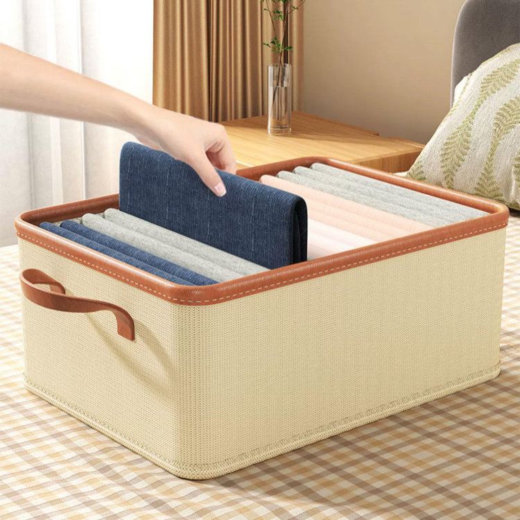 High Quality Foldable Storage Cube Boxes Bin Collapsable Fabric Storage Box Wardrobe Clothing Organizer