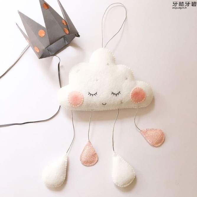 Children's room felt decorative wall decoration cloud raindrop shape pendant