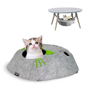 Felt Cat Cave Bed,felt pet nest Double Layer Hanging Bed for Pets,Multi-Function Scratch Resistant Fun Toy