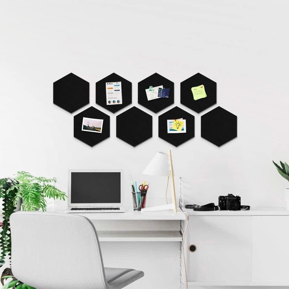 Self Adhesive Soundproof Wall Panels High Density Felt Acoustical Padding Custom Size Hexagon Felt Wall Tiles for Photos Memos