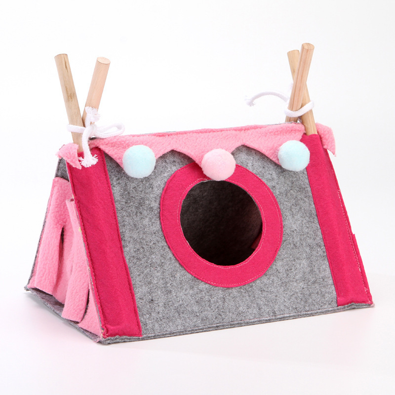 Guinea Pig Hideaway Nest Tent House Toys Rabbit Triangular Hideout Shelter Small Pet Bed Chinchillas Toy for Playing Sleeping