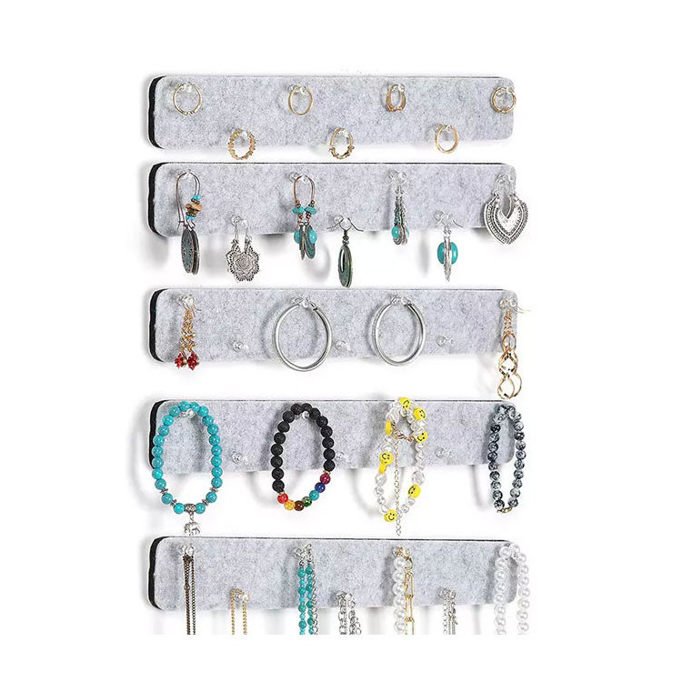 Felt Hanging Jewelry Organiser Wall Mounted Necklace Holder Jewelry Hangers for Bracelets ,Earrings, Rings