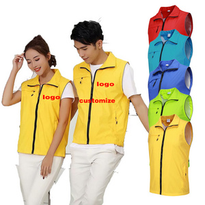 Wholesale Advertising Utility Vest Waistcoats Volunteer Vest Custom Logo Volunteer Work Vest